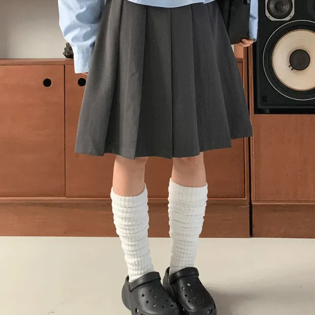 키야 주름 미디스커트