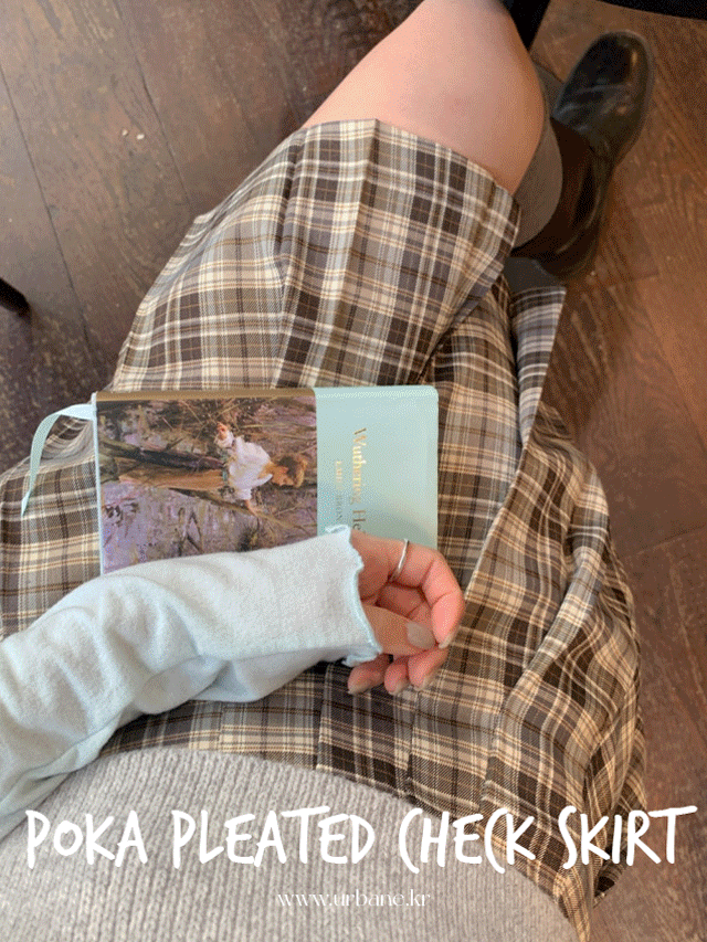 어베인 💕URBANE MADE💕 포카 a라인 체크 핀턱 플리츠 스커트 치마 미니스커트 (2c)