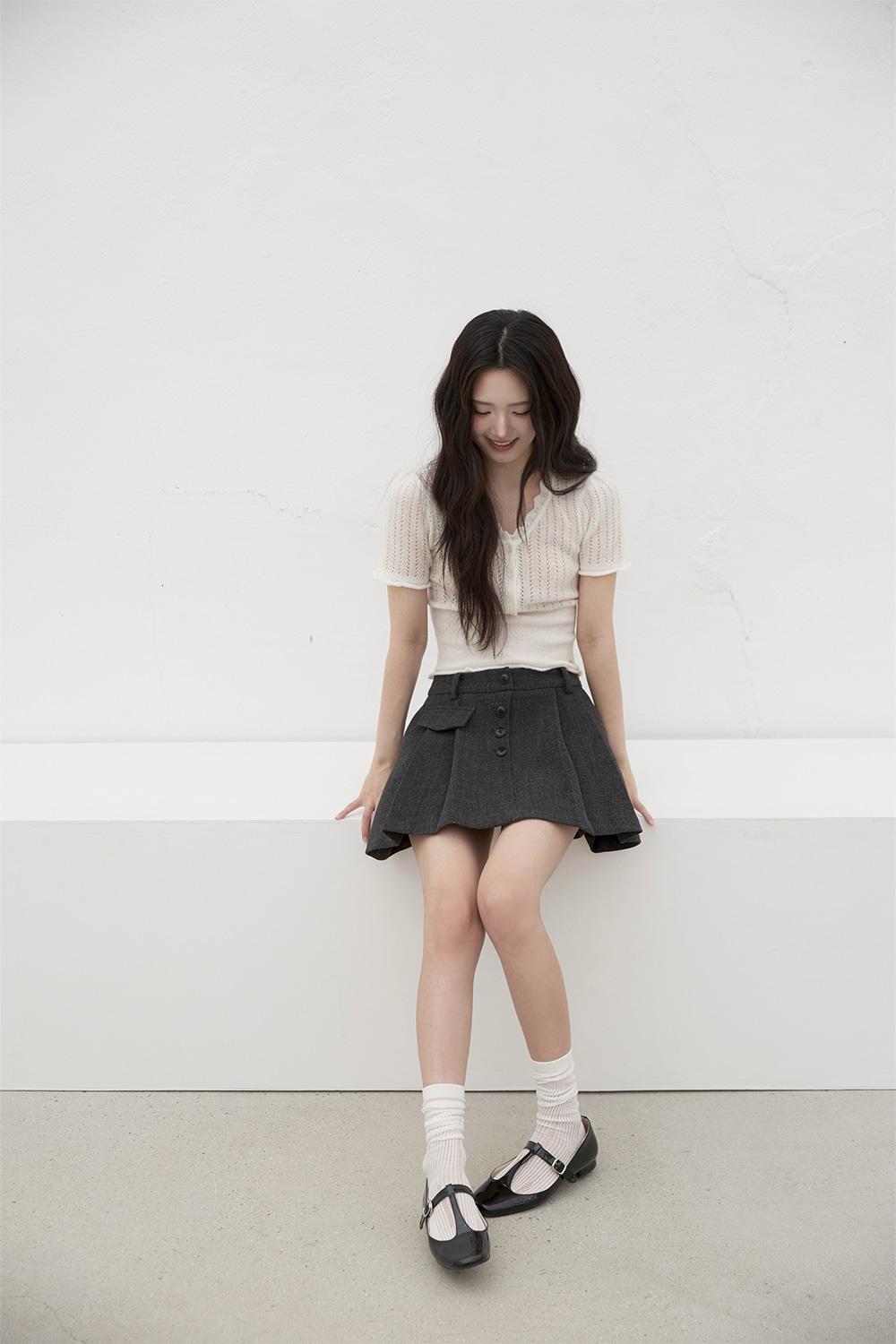 마노 그레이 스커트