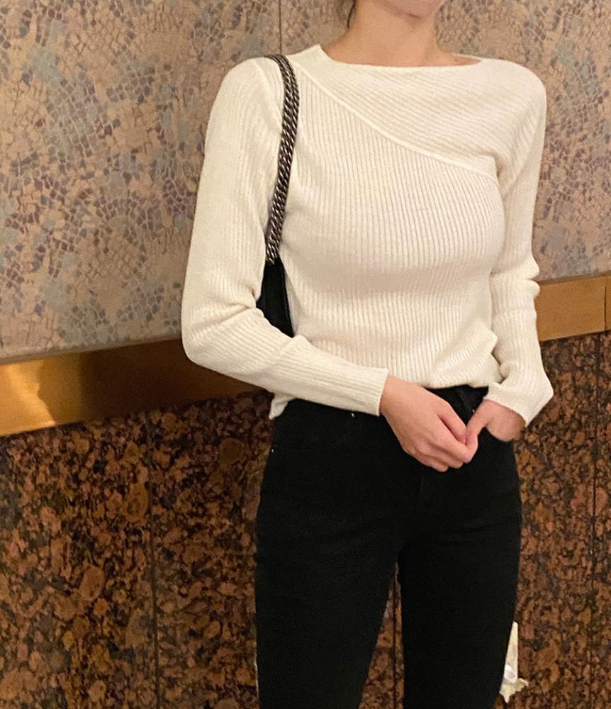 [마지막장세일-그린] 사선보트 니트 4color