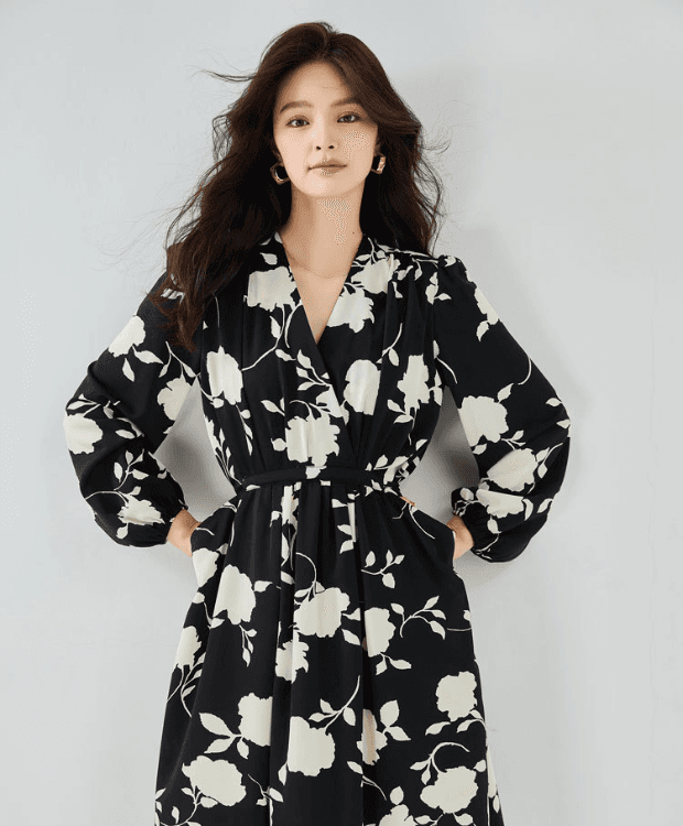 플로라 프린팅 롱 원피스