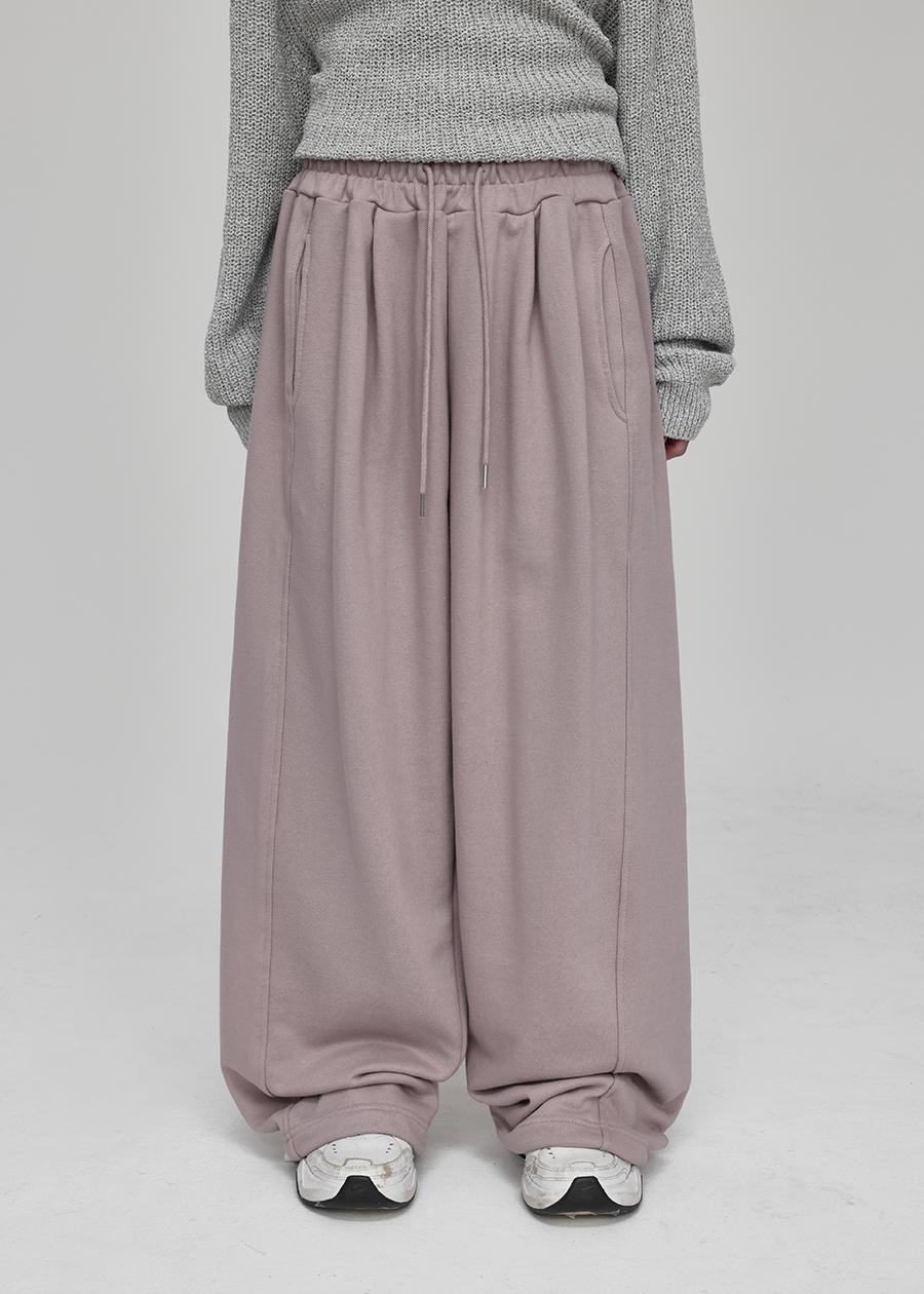 (UNISEX) 러펀 절개 와이드 스트링팬츠