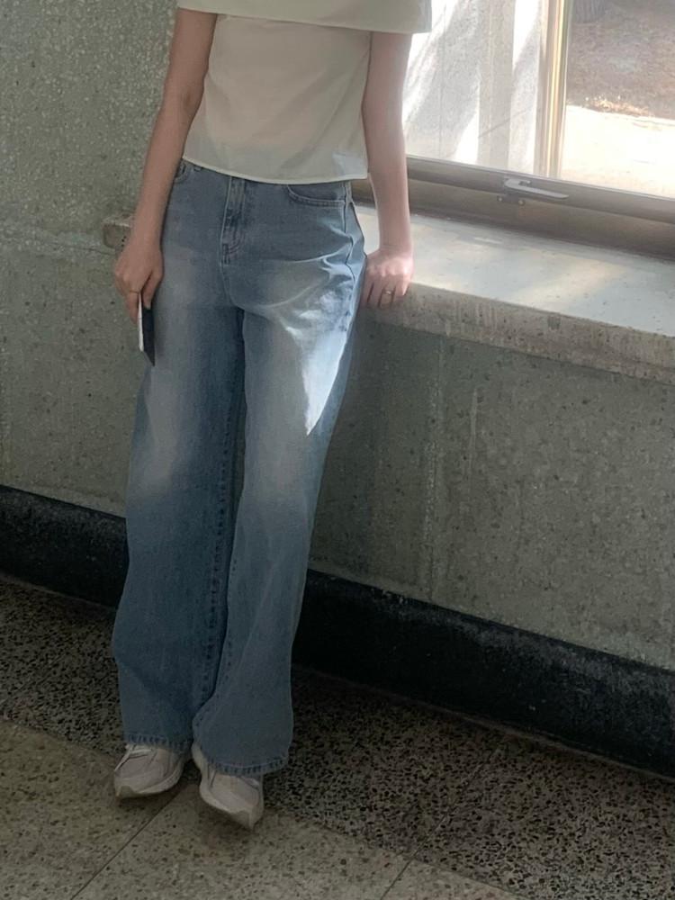 글로우 와이드팬츠  :: 여름바지, 여름데님, 청바지, 데님, 연청, 여자청바지, 와이드팬츠, 여친룩, 꾸안꾸, 러블리룩, 데일리룩, 데일리