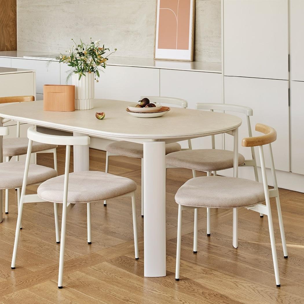 라모 스틸 6인 세라믹 타원형식탁  (의자미포함) - 한샘몰