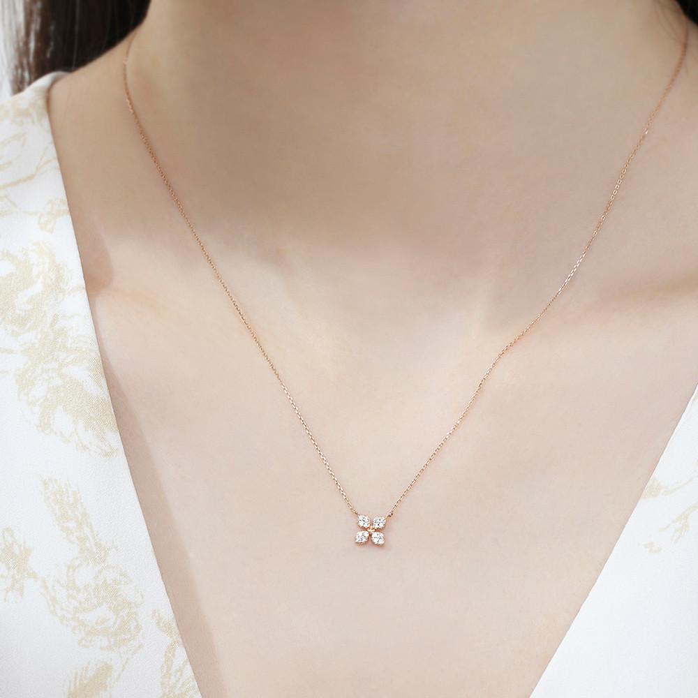 가네시 18K 목걸이 시그니처클래식3 핑크골드 심플 데일리 생일 기념일 선물 여자목걸이