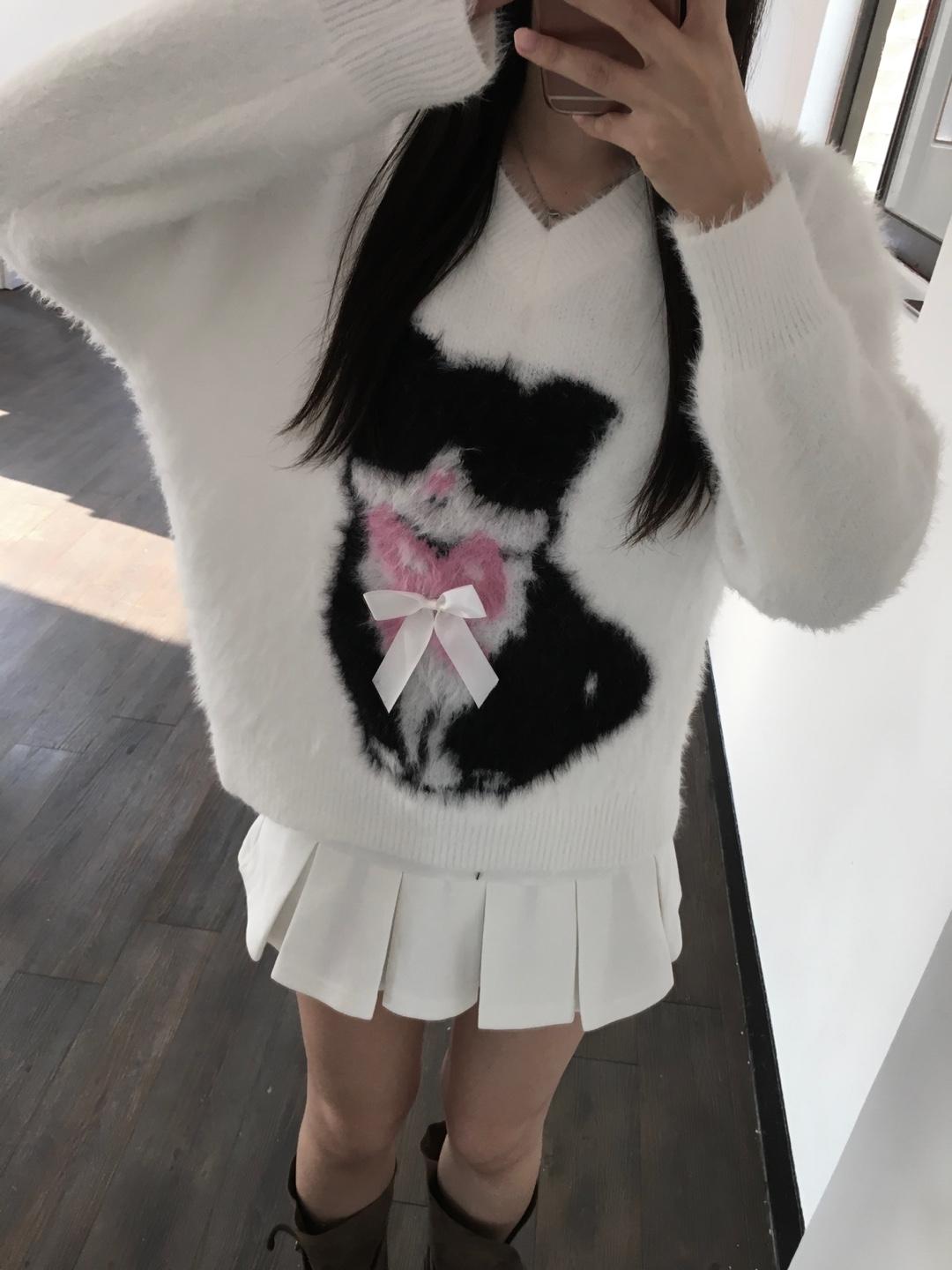 kitten fur knit set