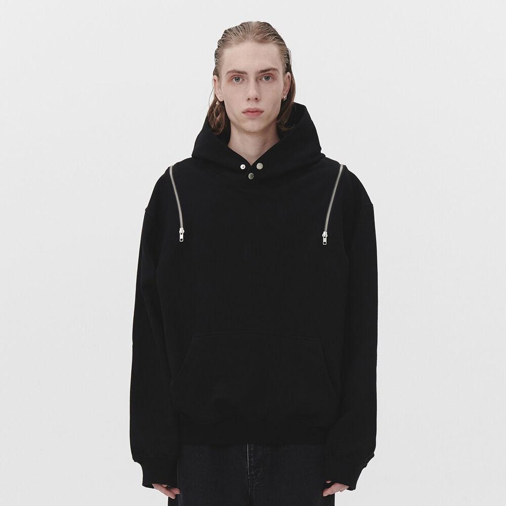 ZIPPER SWEAT HOODIE BLACK