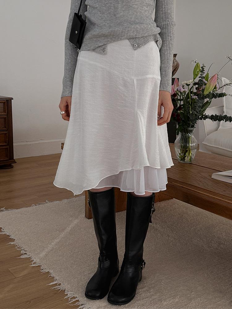 크렘므 세이 언발 레이어드 스커트