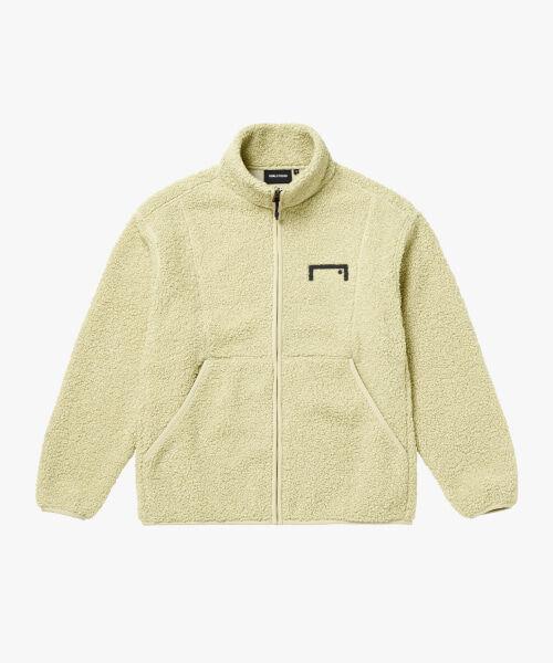 ESSENTIAL HIGH NECK SHERPA FLEECE JACKET-LIGHT BEIGE