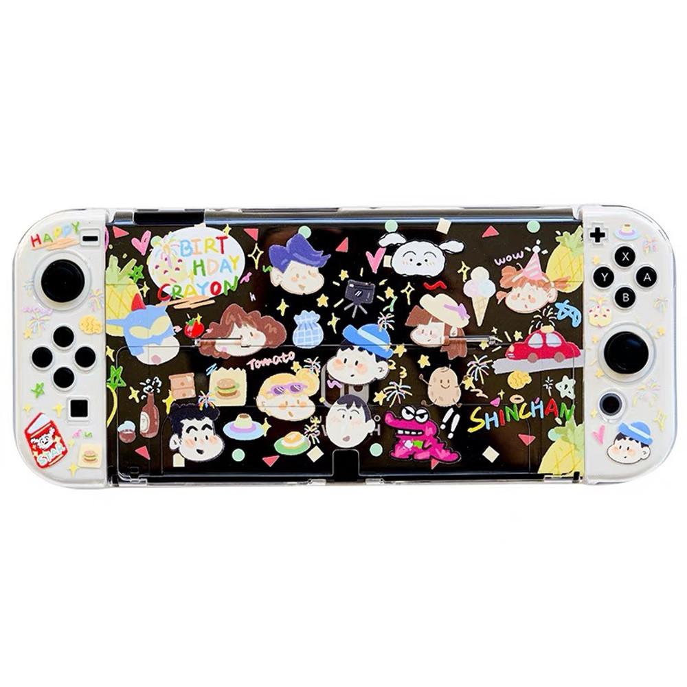 /안츄/  닌텐도스위치 OLED 케이스 귀여운 짱구 가족 캐릭터 풀커버 올레드 파우치