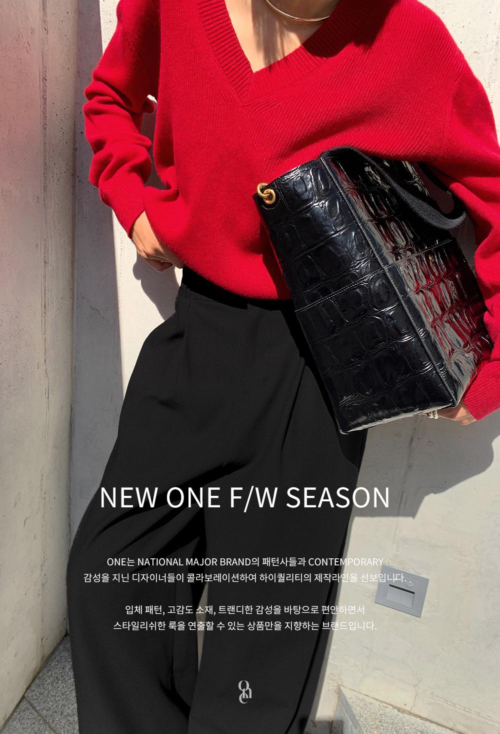 ONE * 딥브이울캐시니트_레드