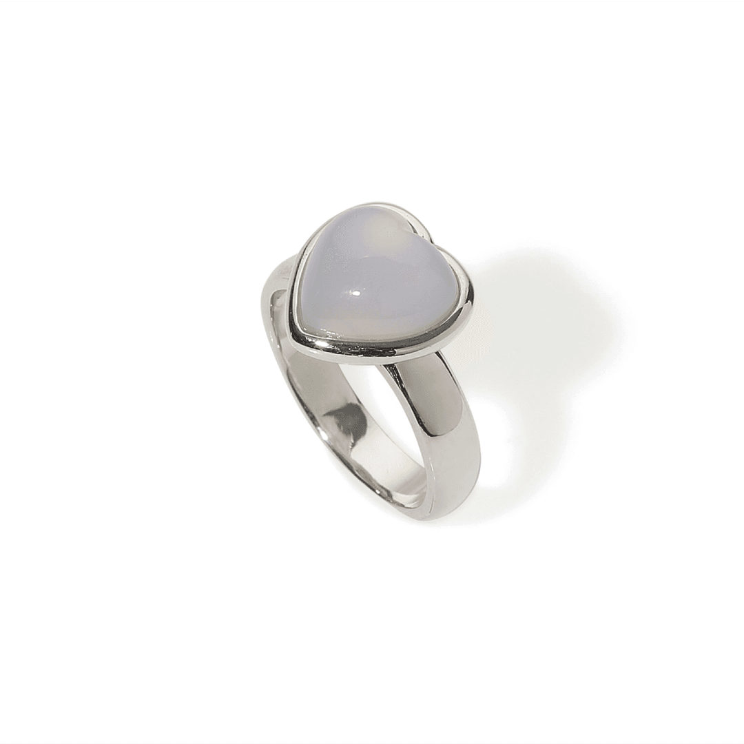 HEART 007 RING (BLUE CHALCEDONY)