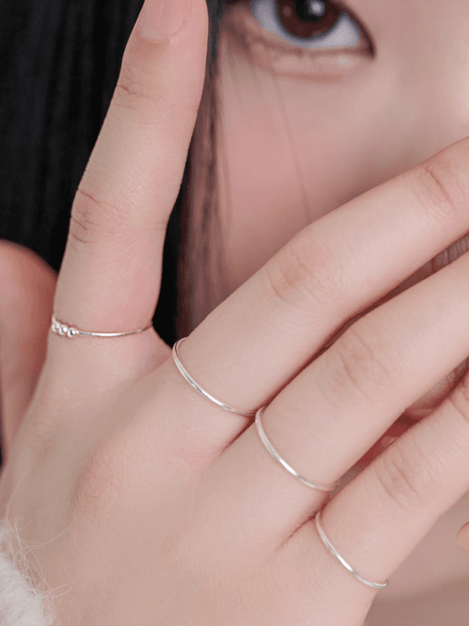 [4SET/SILVER] TINY 3BALL RING SET (2 COLORS)