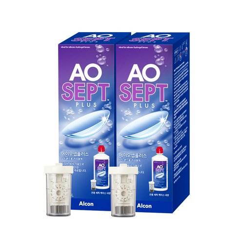 알콘 에이오셉 플러스 렌즈 세정액 360ml x 2p + 렌즈 케이스 2p 세트 - 렌즈세정/보존액 | 쿠팡