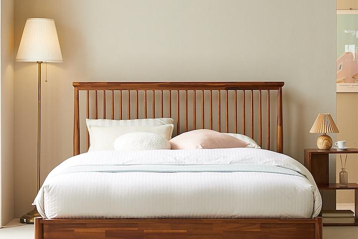 오늘의딜/ 아이비 원목 침대 프레임 (순면매트리스 선택) (슈퍼싱글/퀸)