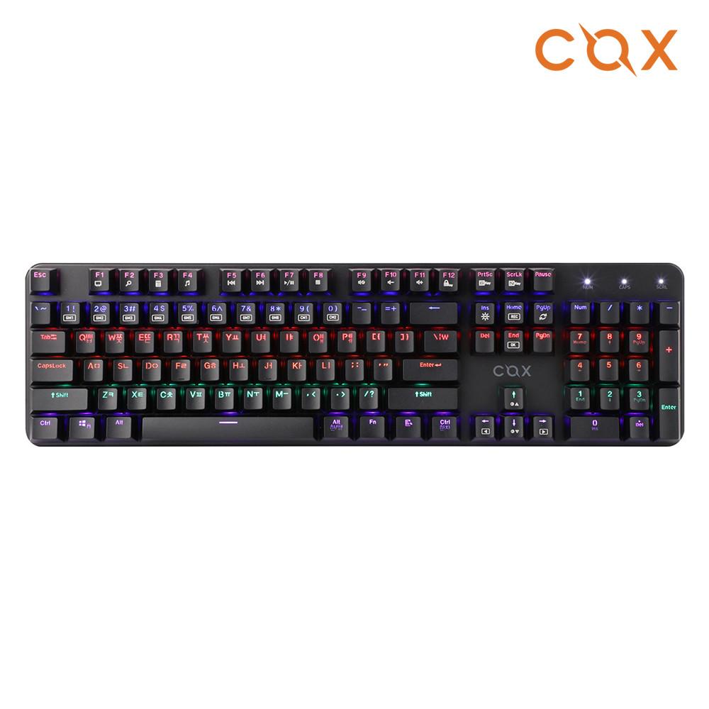 COX CK420 LED 게이밍 기계식 키보드 블랙 갈축 넌클릭