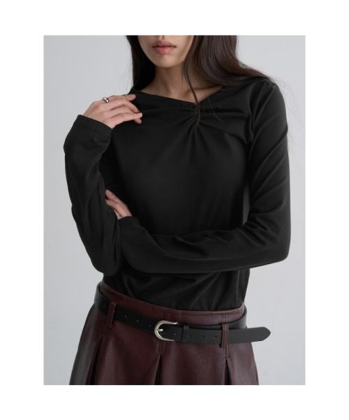 꼬임 포인트 긴소매 저지탑  블랙