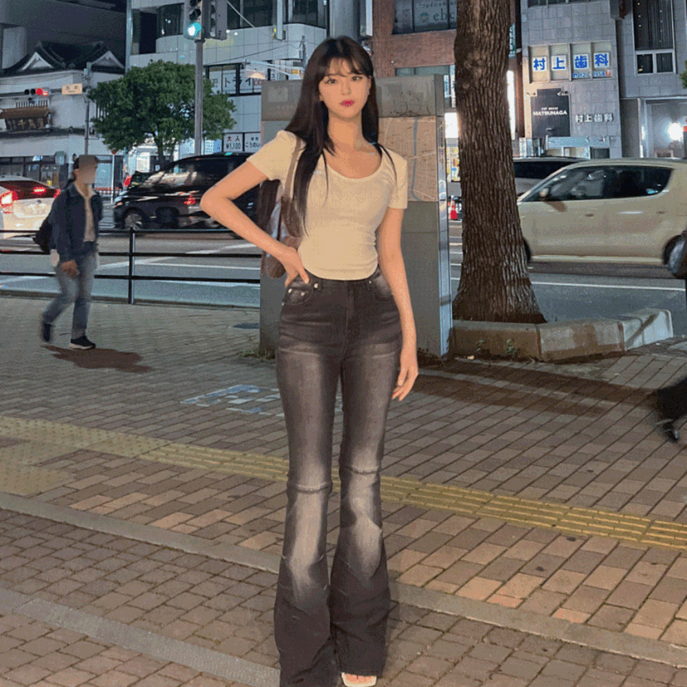 무배🚀 [셔링부츠컷💘완벽핏] y2k 군살제로 부츠컷 팬츠 화이트 워싱 허리잘록 셔링 밑단 무릎 절개 하이웨스트 롱 청바지 데님 팬츠 블랙 S M L