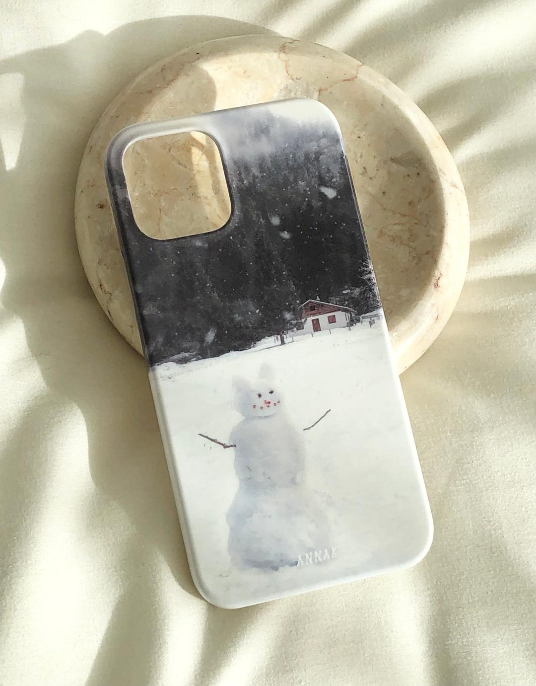 snowy forest snowman hard case