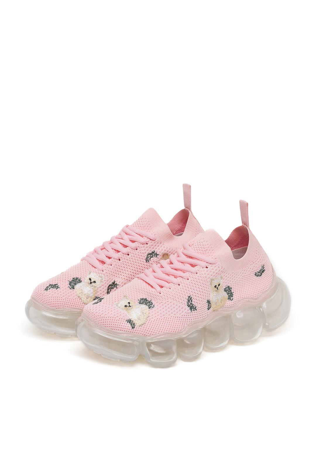 "Jewelry" Kitten Embroidery / Pink - Pink / 37 (23.0 cm)