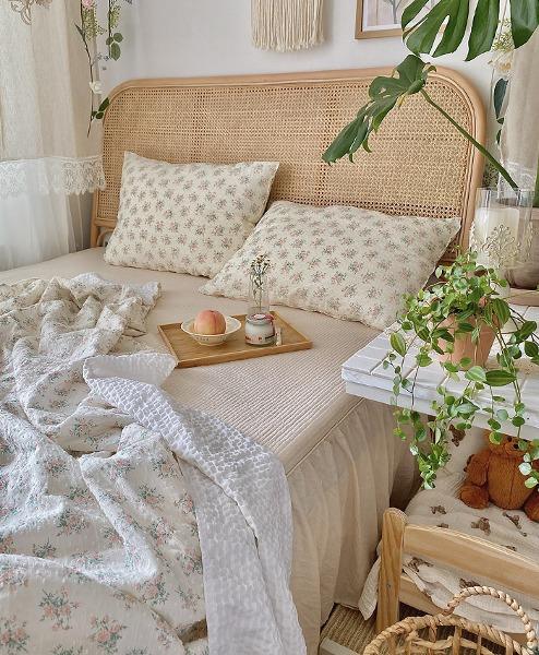 [페페 플라워y] 30수 도비 순면,면리플_여름 겹이불 세트 (S,Q)