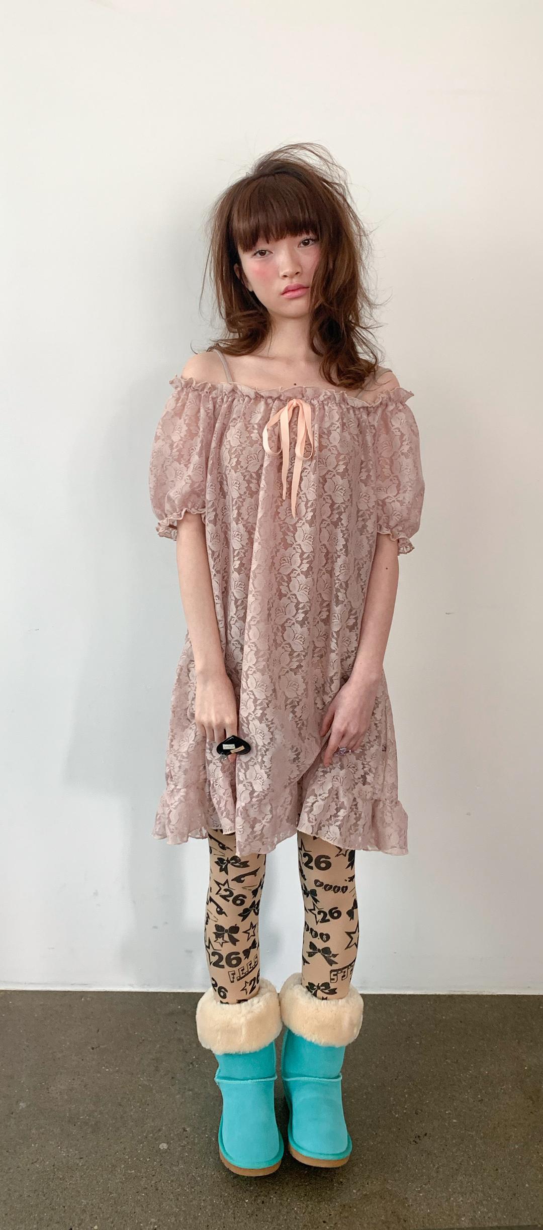 [F.E.E.S] rosie lace dress (nude)