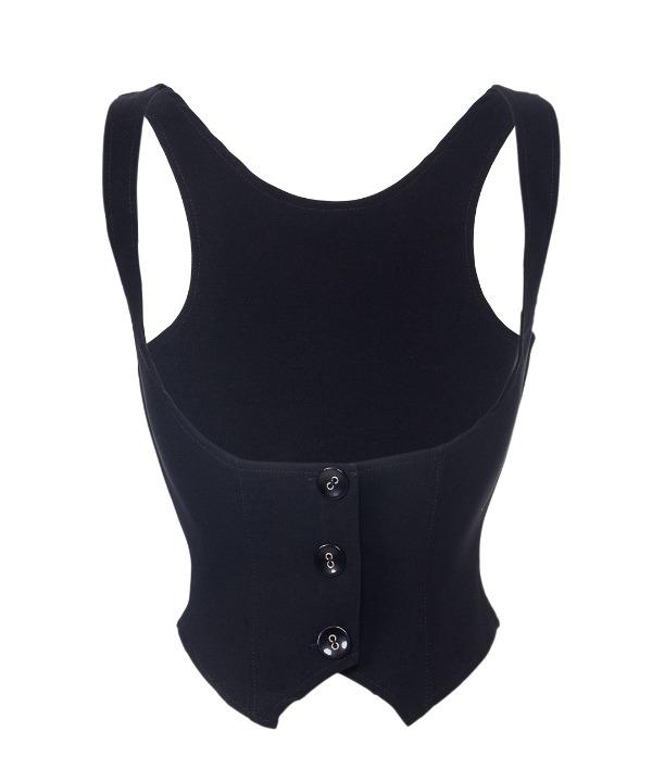 슬림핏 레이어드 코르셋 뷔스티에 베스트 조끼