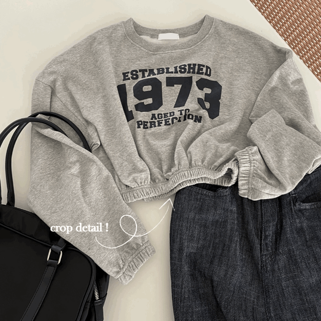 [가을준비~/꾸안꾸] 나와 너의 무언가 밴딩 레터링 크롭 맨투맨