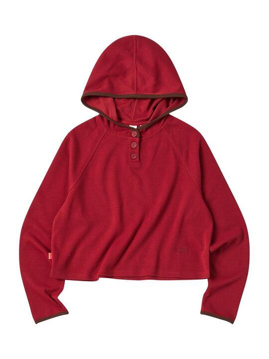 W LAYERED HOOD T-SHIRT [RED]