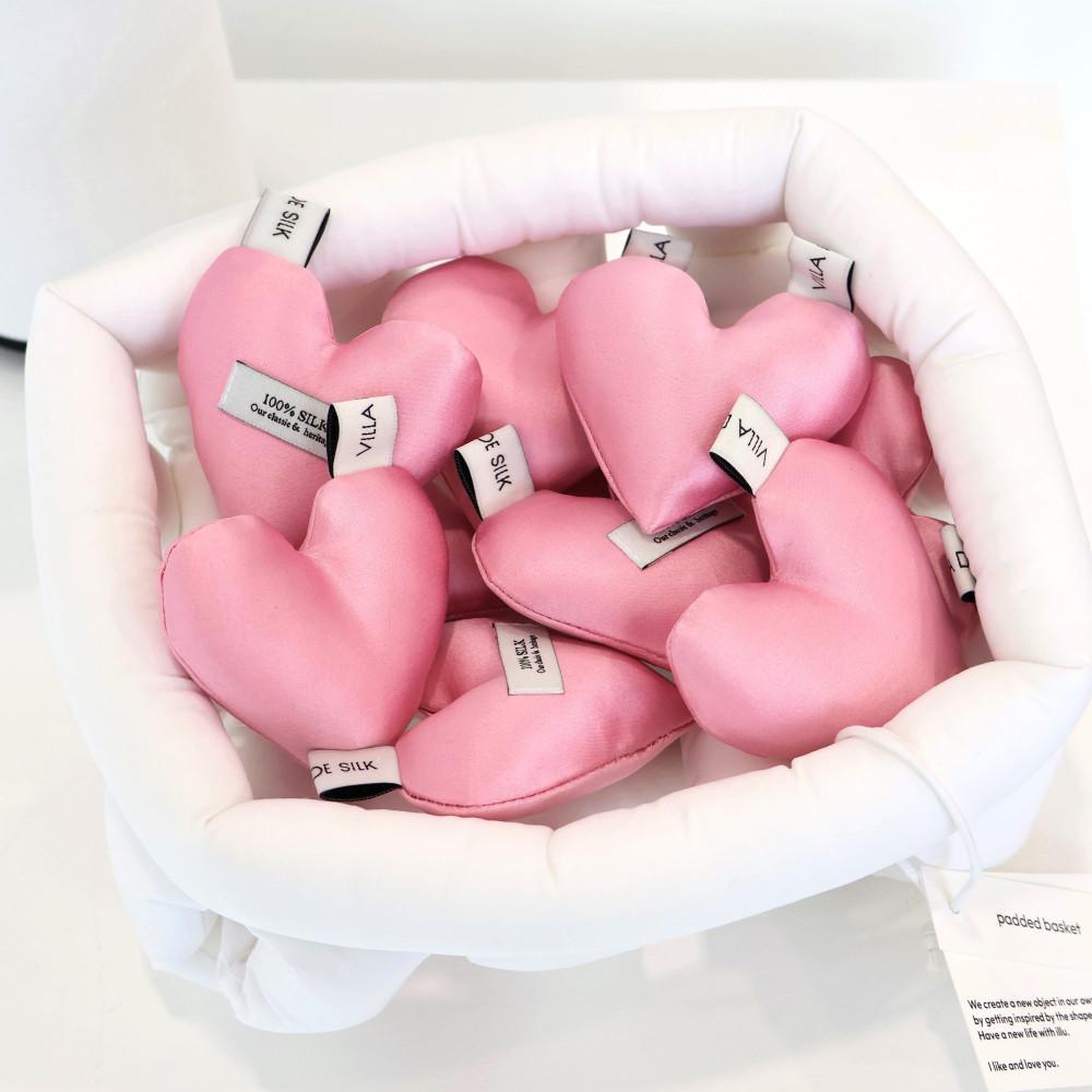 SILK HEART KEY RING (2colors) 실크 하트 키링 백참 키홀더