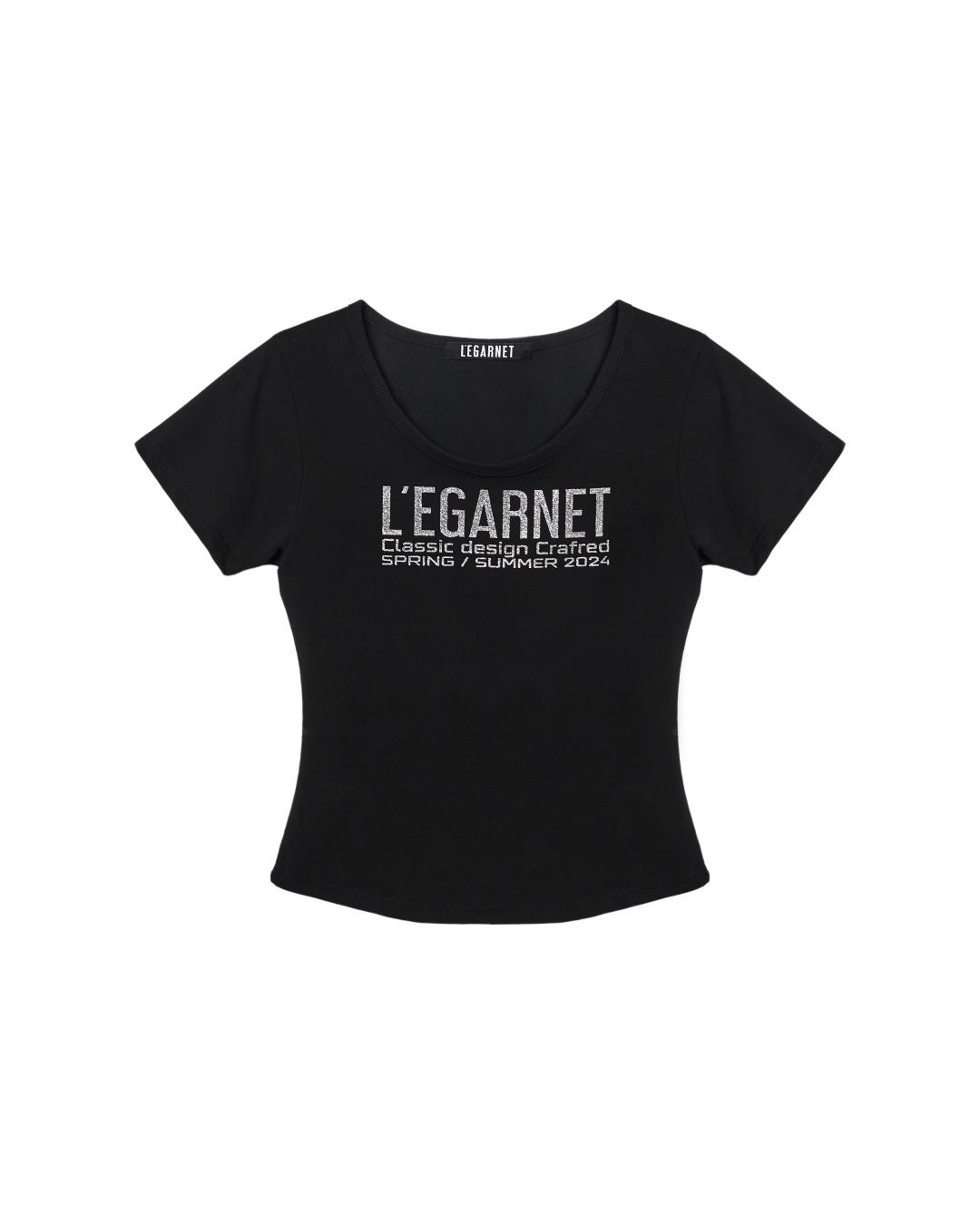 L'EGARNET GLITTER TEE_BLACK