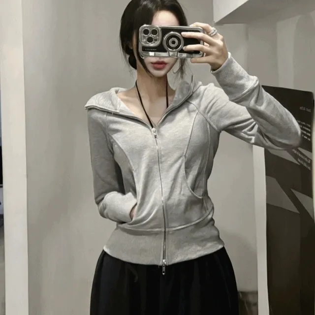 +영상핏 [슬림핏/핏보장!] 여리슬림 꾸안꾸 후드집업