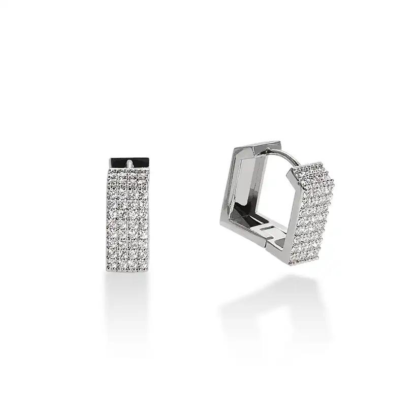 스퀘어 큐빅 원터치 귀걸이