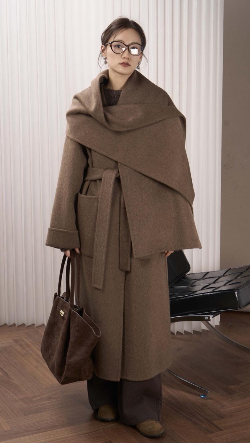 1+1 EVENT DRESSIA 프리미엄  코튼울 머플러 핸드메이드 코트