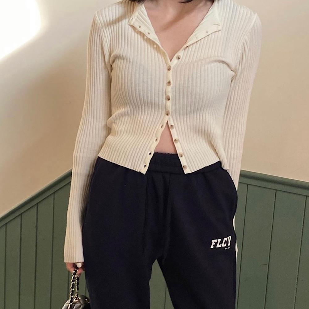 옐로우 당일/엘콤마 골지 가디건 여름 긴팔 비스코스 시원한 니트 (2col)