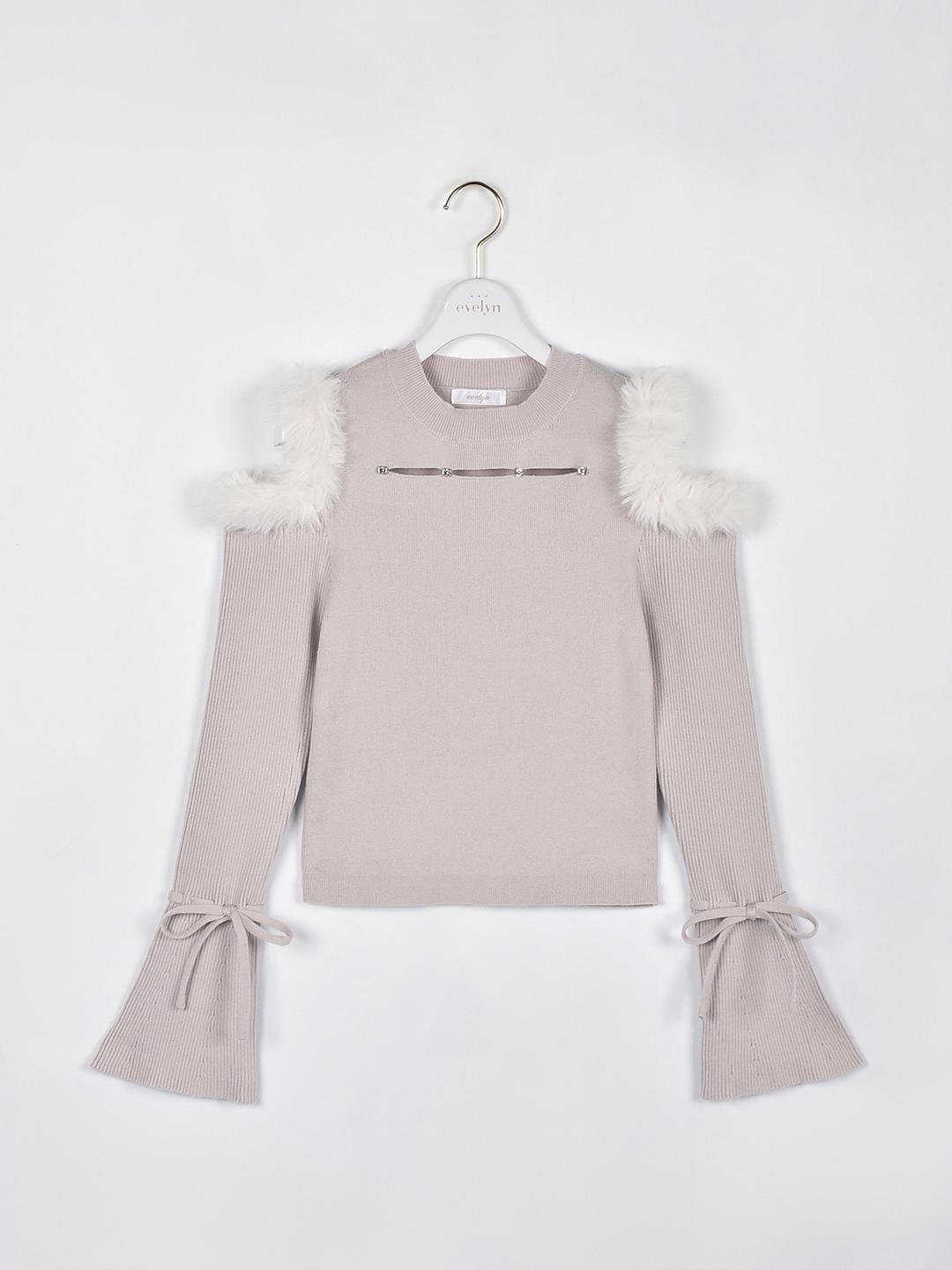 ファービジューペプラムニット