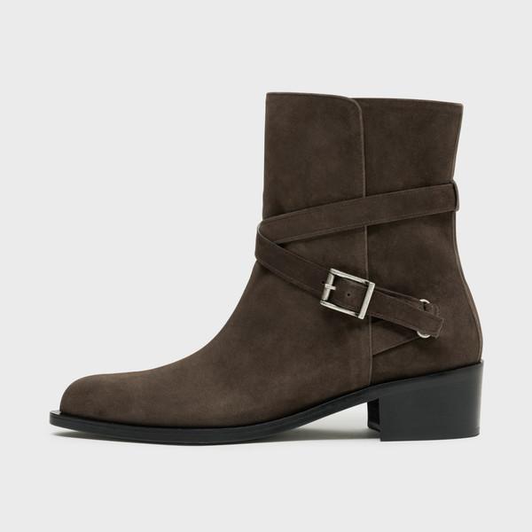 PERED MIDDLE BOOT_DARK BROWN