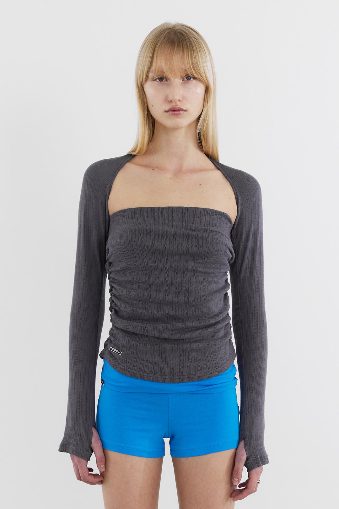 [EXCLUSIVE] PUNCHING BOLERO TUBE TOP SET / CHARCOAL