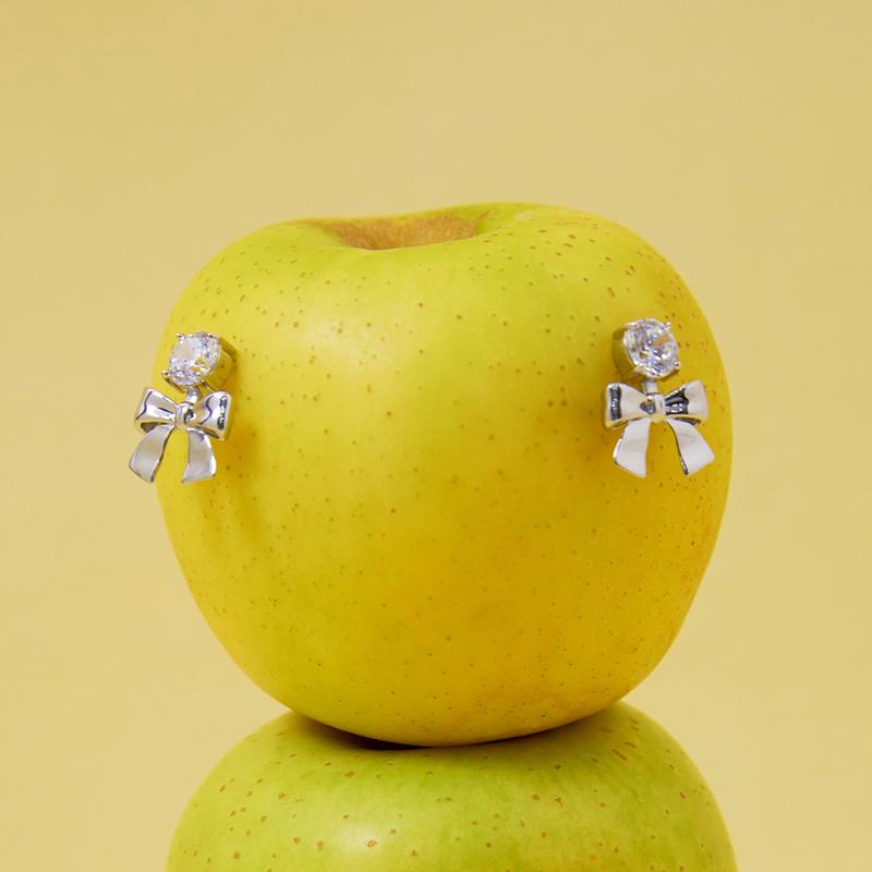 925 원포인트 시그니처 리본 귀걸이