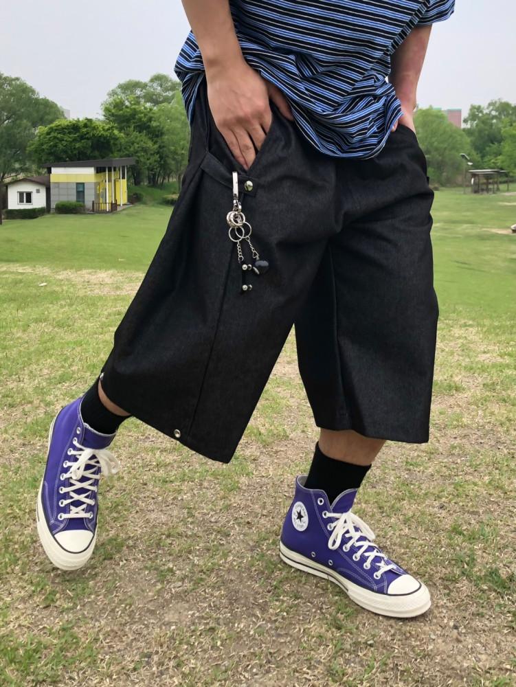 논페이드 사이드 스냅 벌룬 버뮤다팬츠 2C