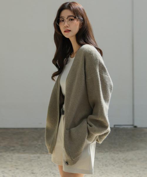 울라이크 워셔블 오버핏 니트 가디건