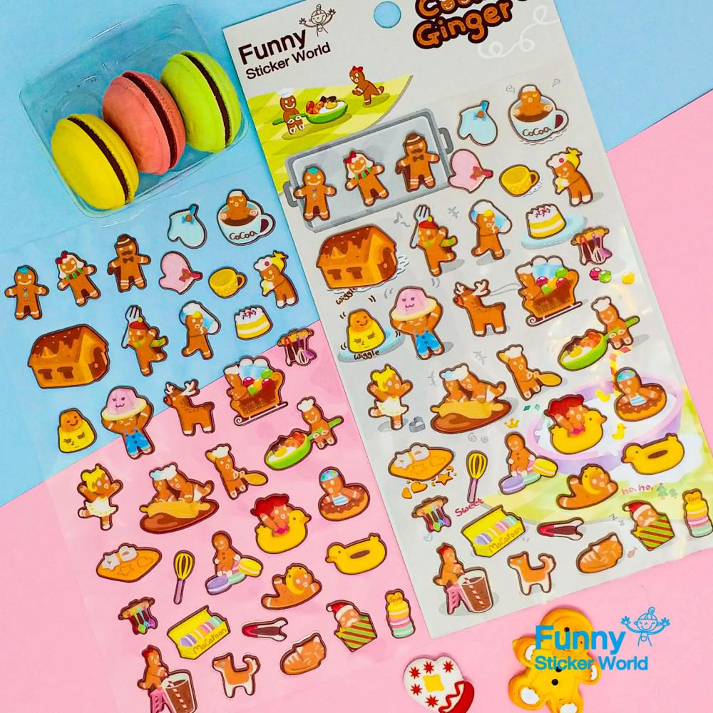 퍼니스티커 쿠키 캐릭터 팬시 스티커 CA-206 Cooking Ginger 쿠킹진저 캐스팅 스티커