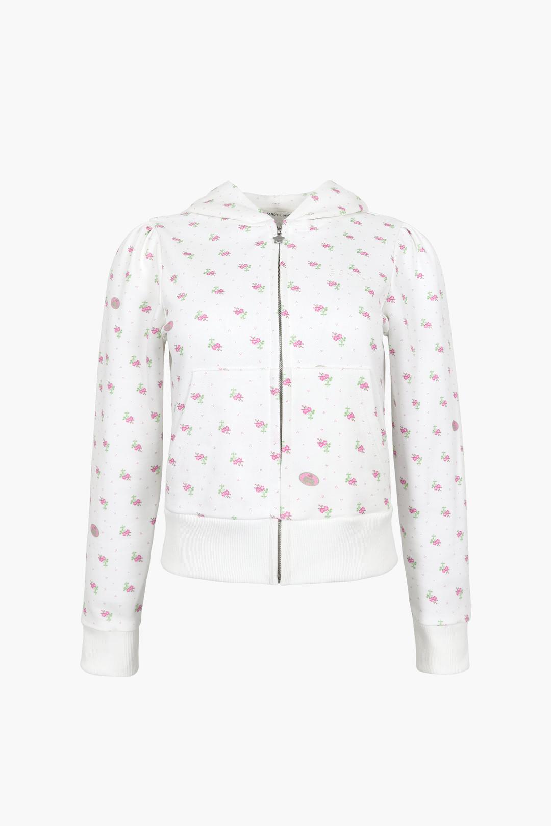 CARDAMOM HOODIE IN WHITE EVIL FLORAL - WHITE MULTI / XS