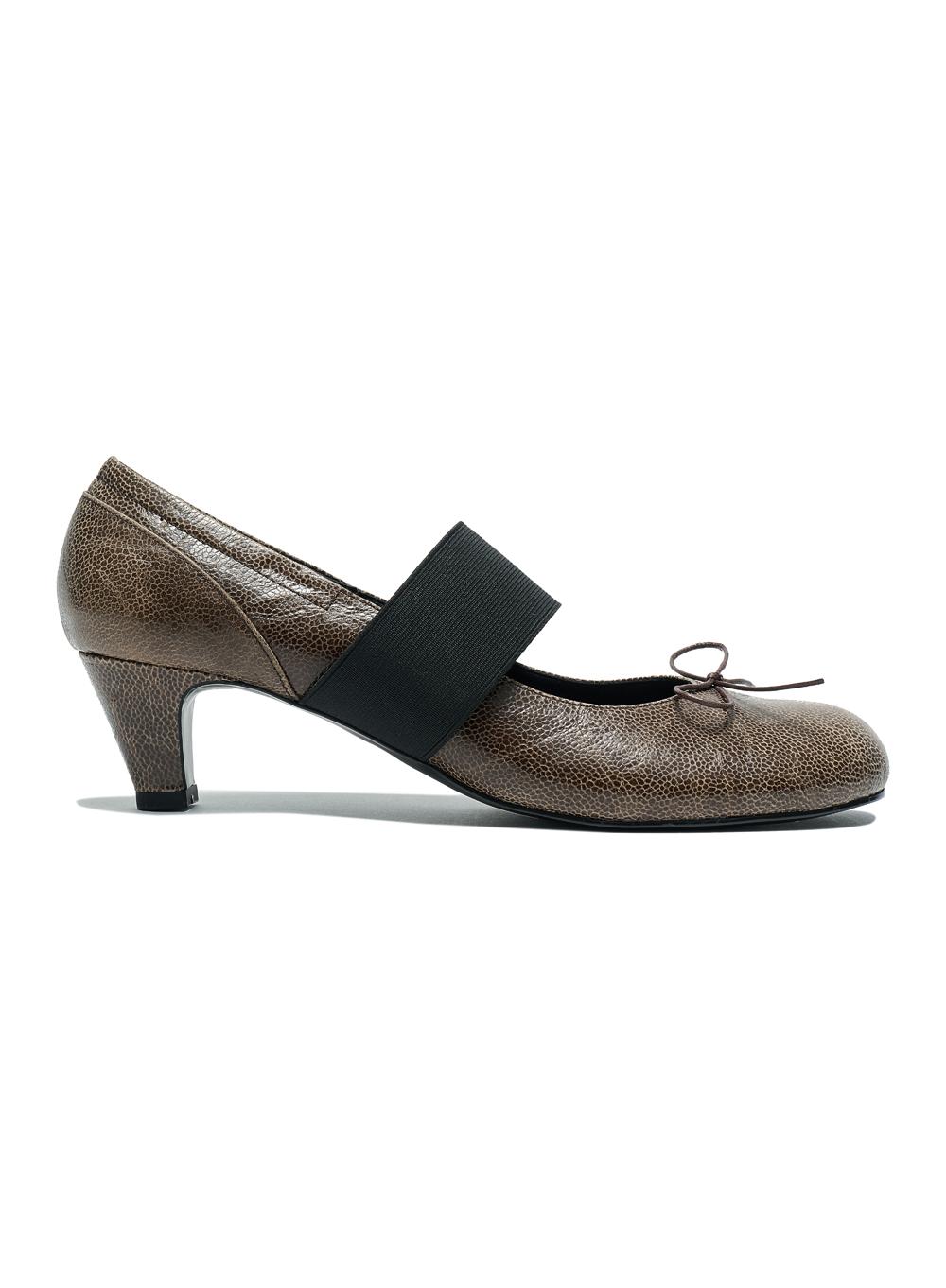 [WOMEN] STRAP BOW BALLERINA PUMPS_KHAKI BROWN
