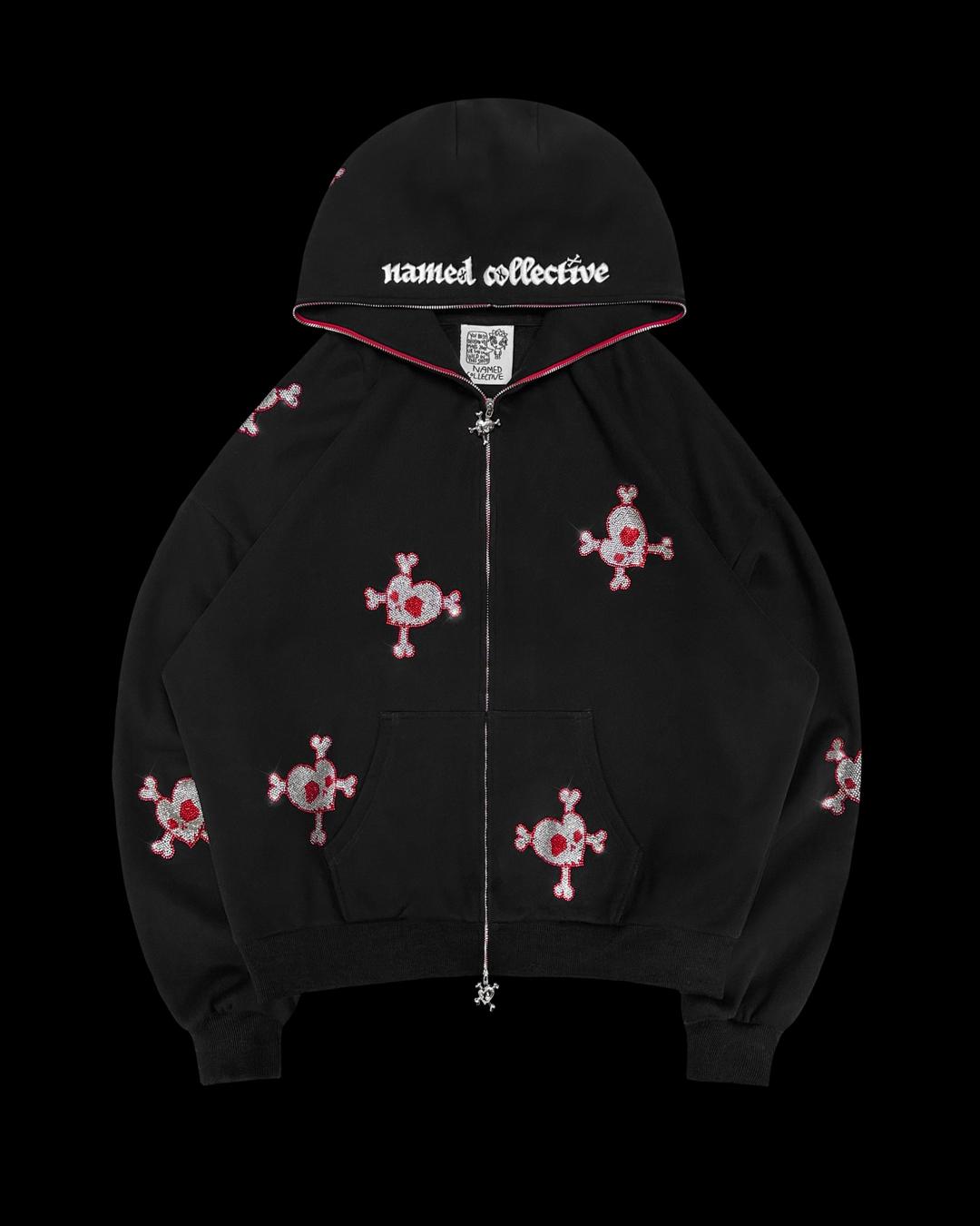 네임드 콜렉티브 FATAL RHINESTONE ZIP HOODIE PINK - XS - 위시버킷