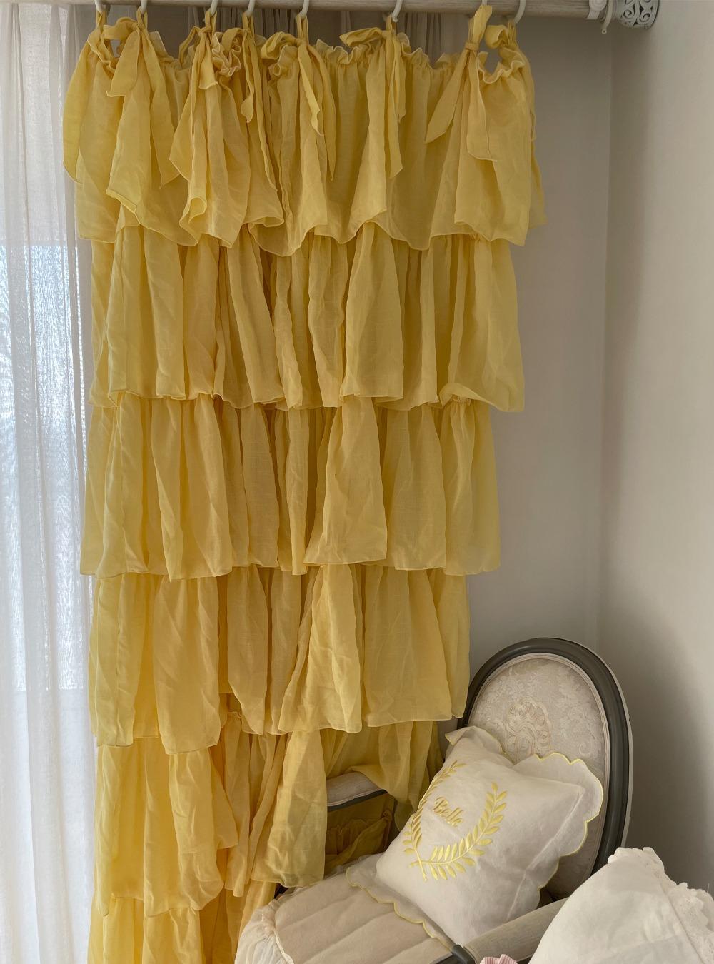 프렌치 프릴 커튼/옐로우