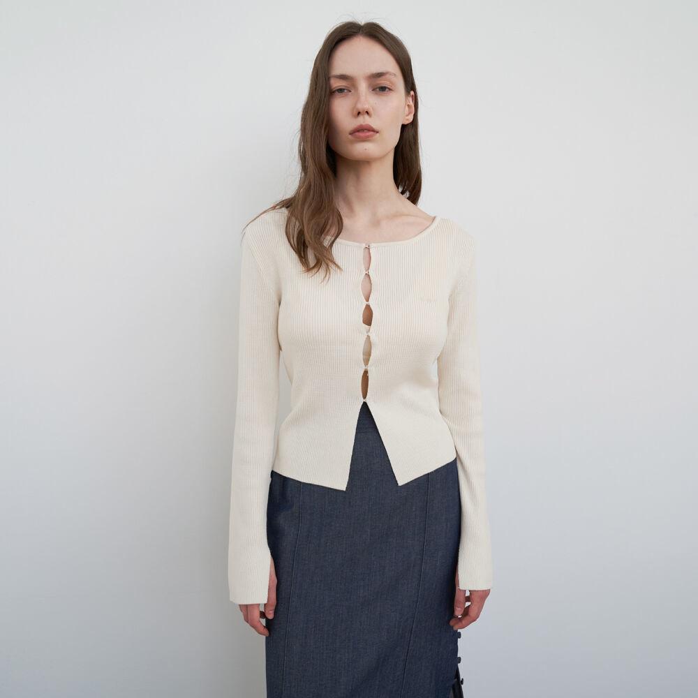 HOOK KNIT CARDIGAN IVORY