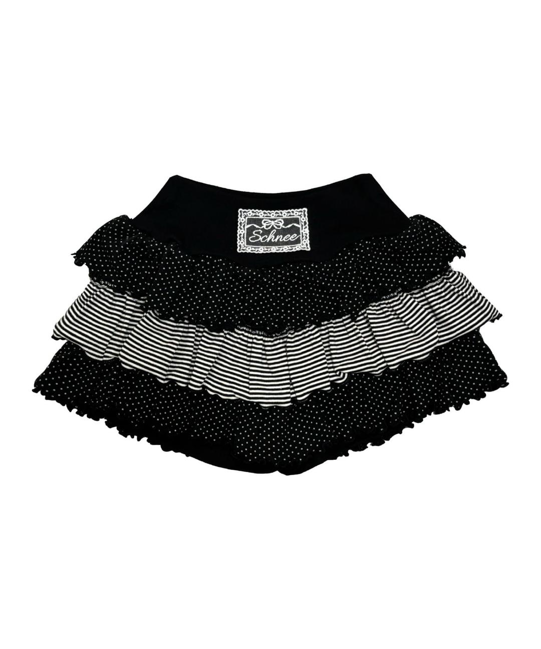 FLUFFY CANCAN PANTS SKIRT - BLACK DOT