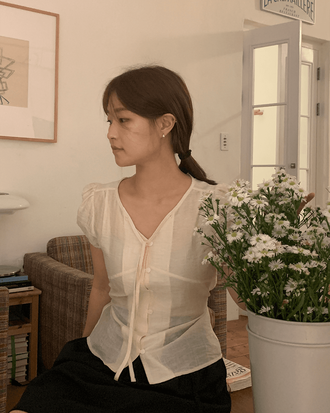 셀렉트한 [무료배송] Mandarin half blouse