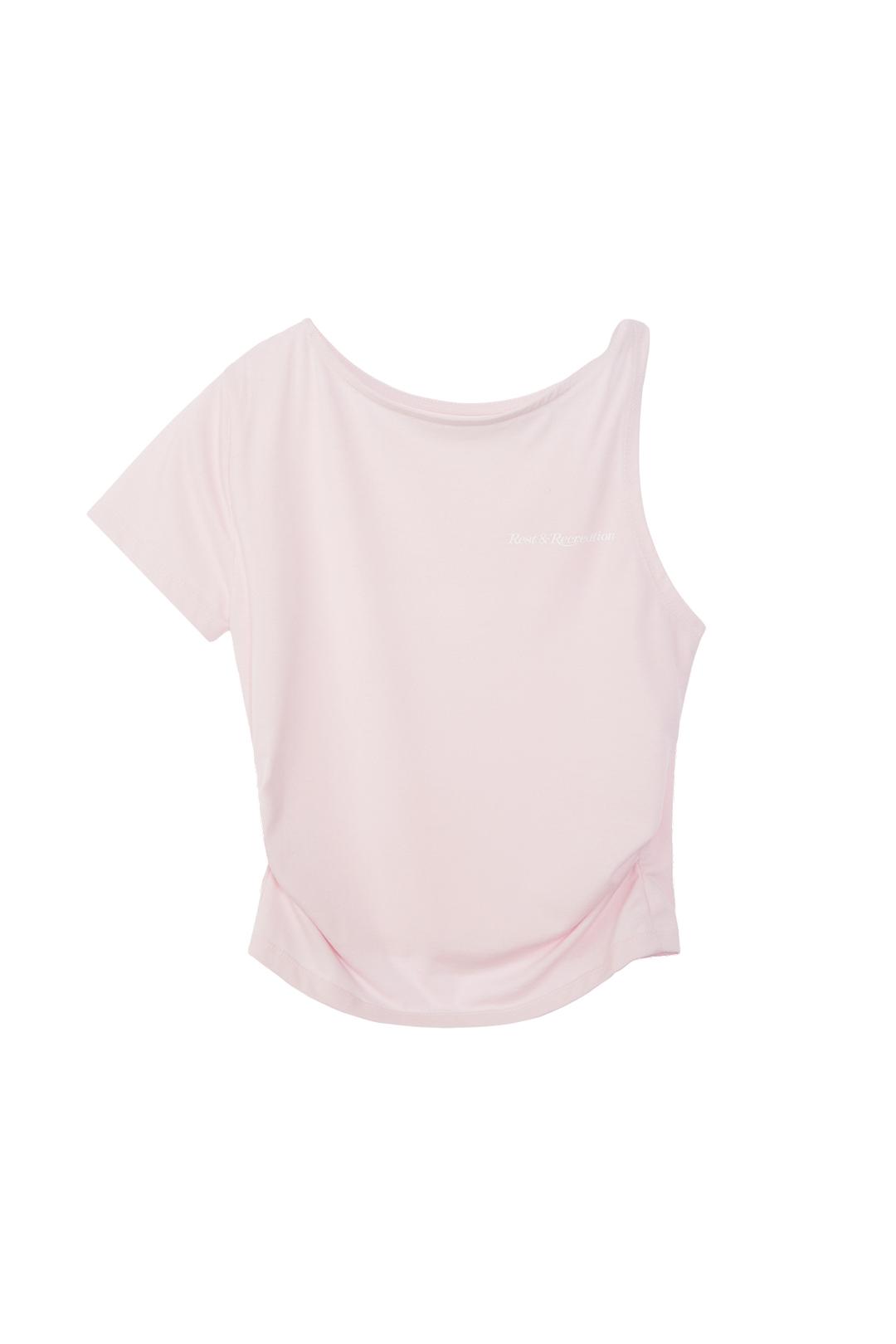 UNBALANCED SLEEVE TOP - PINK